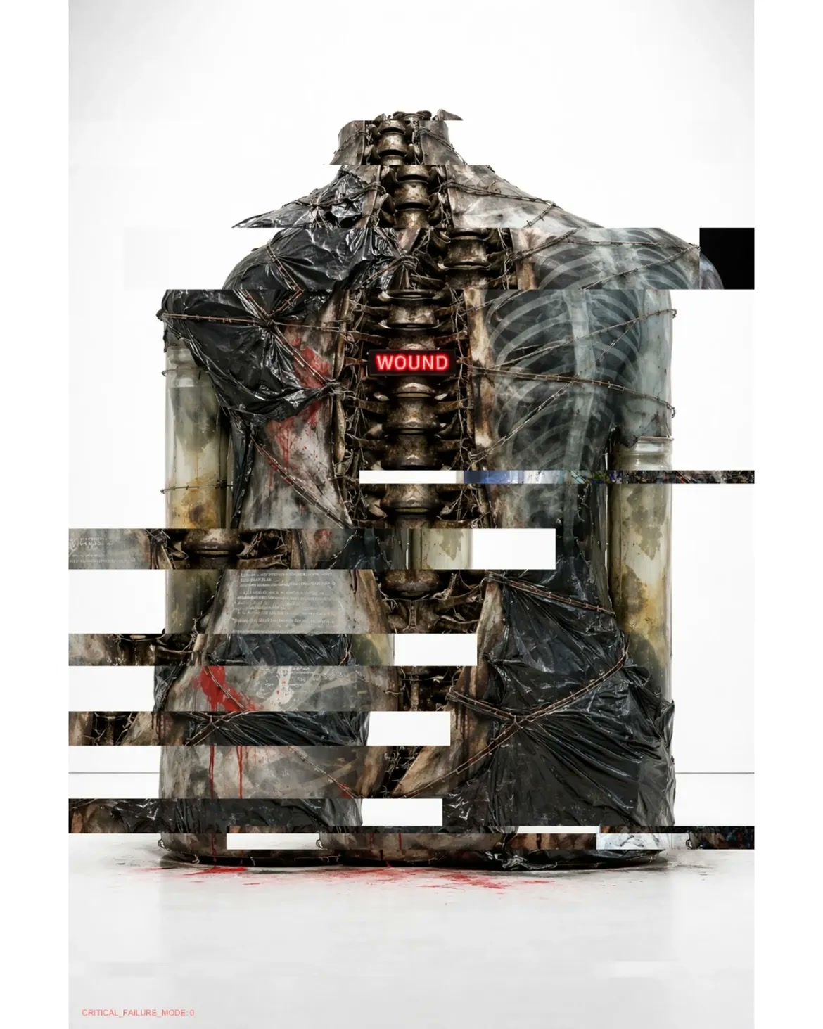 THƏ ØRD/N∆RY BØDY — AI glitch art by Dom Barra, Italian artist — back