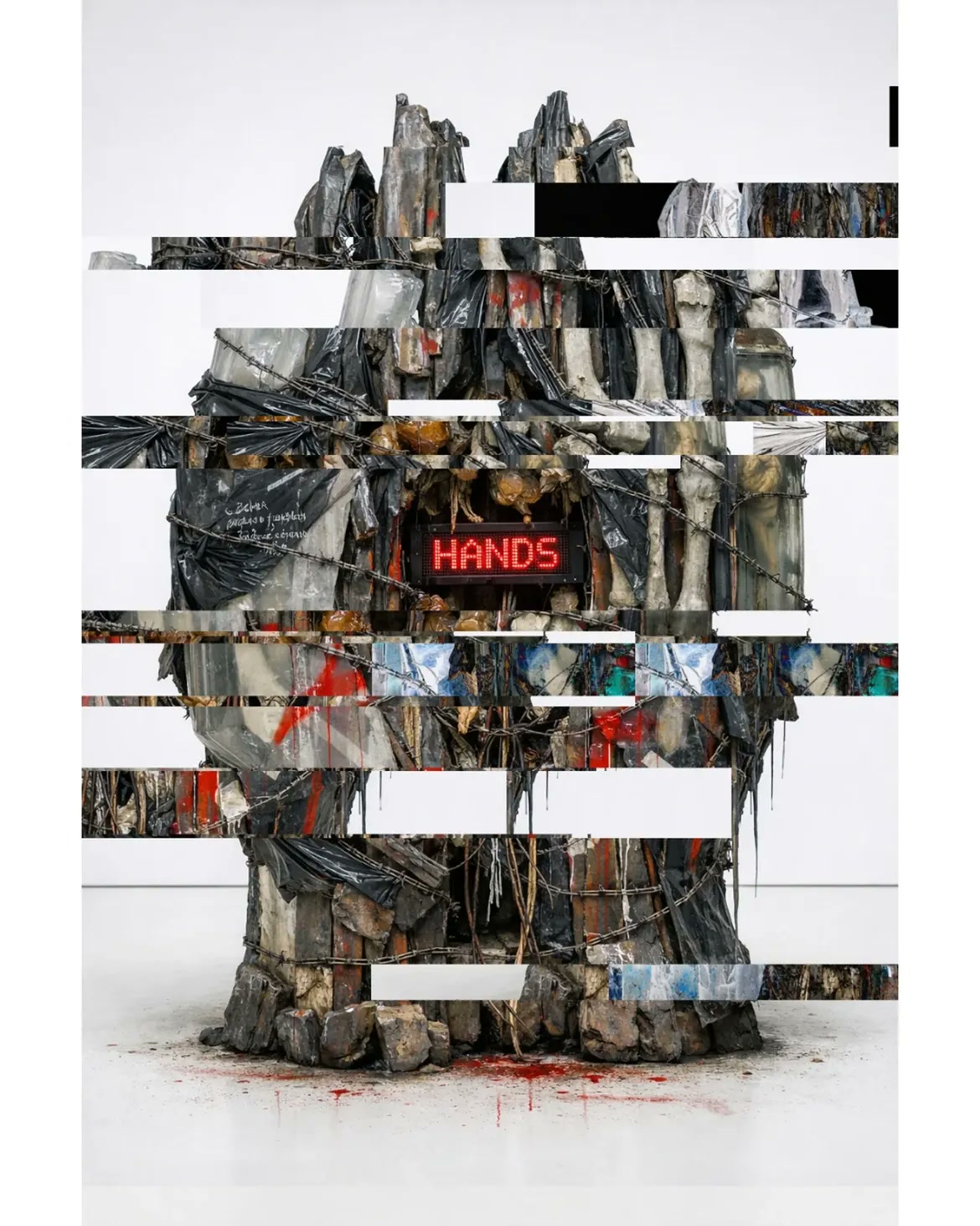 THƏ ØRD/N∆RY BØDY — AI glitch art by Dom Barra, Italian artist — hands