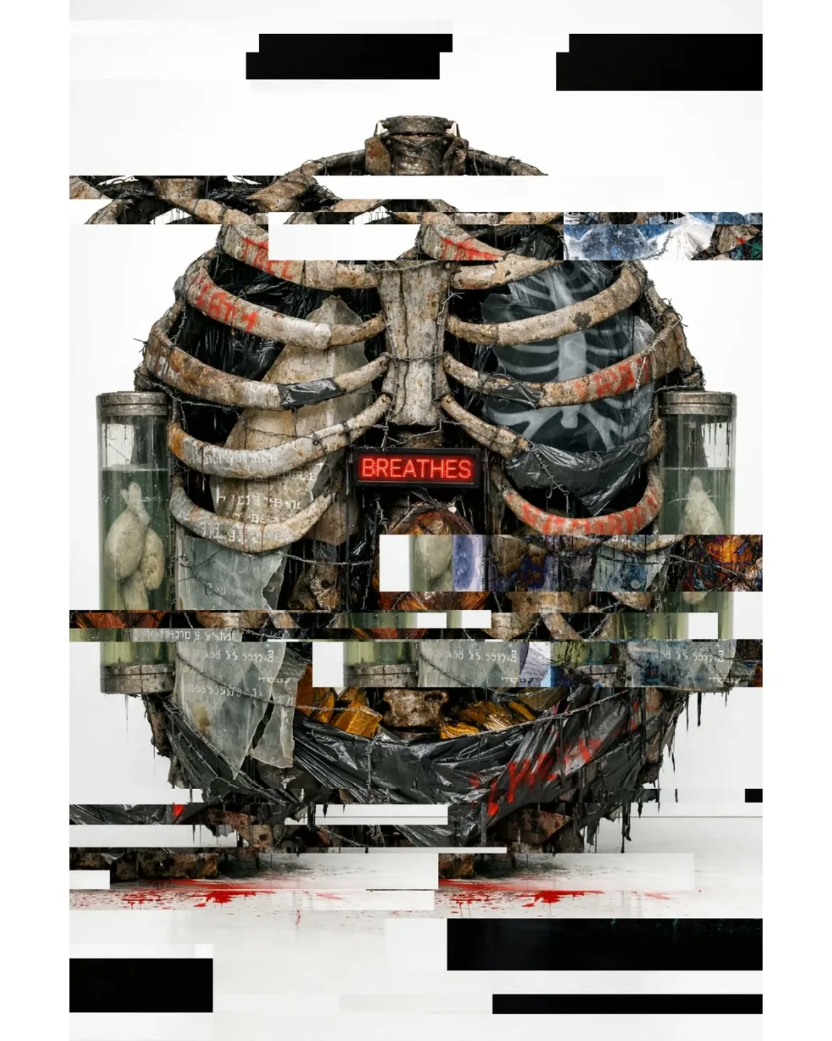 THƏ ØRD/N∆RY BØDY — AI glitch art by Dom Barra, Italian artist — ribs