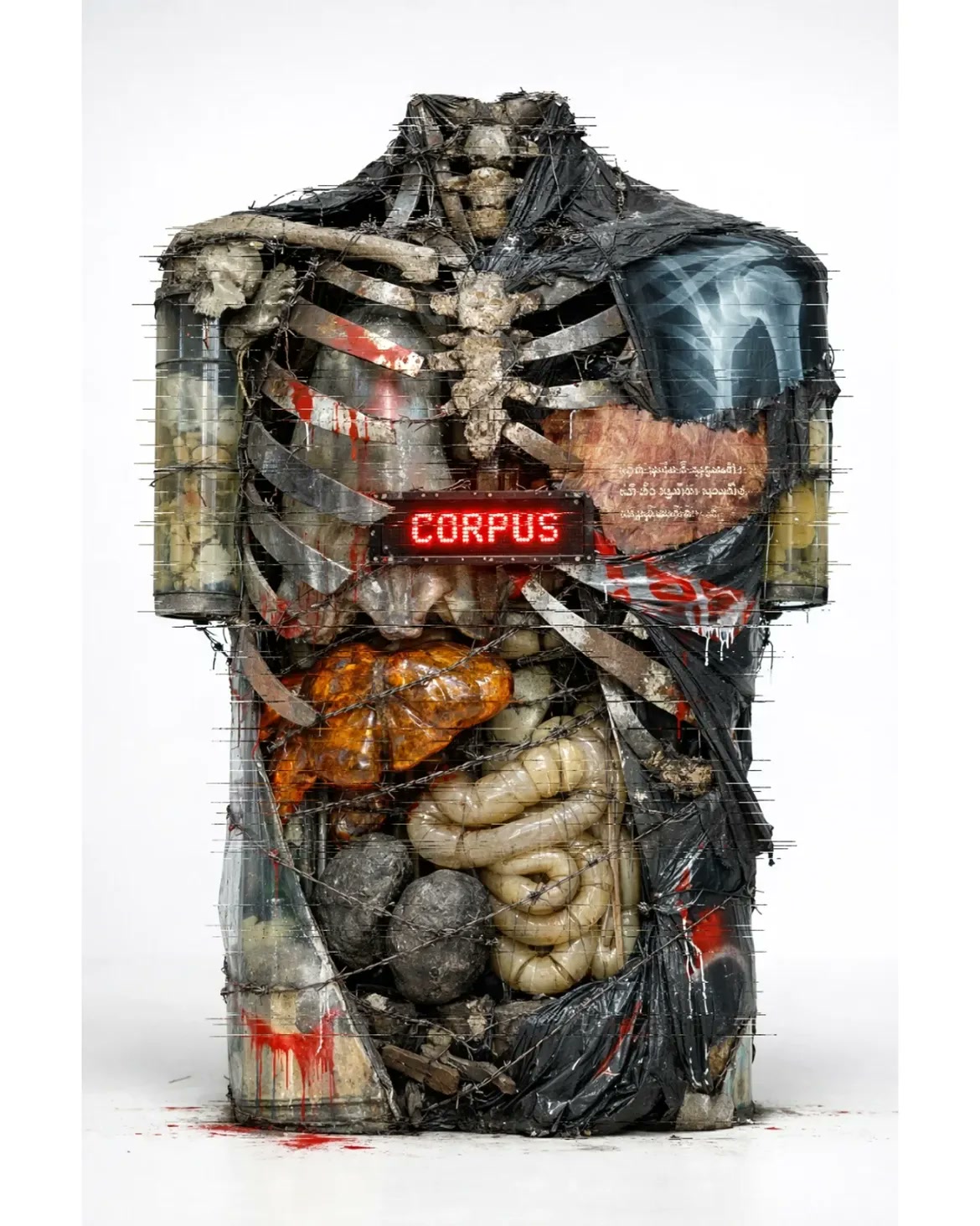 THƏ ØRD/N∆RY BØDY — AI glitch art by Dom Barra, Italian artist — torso