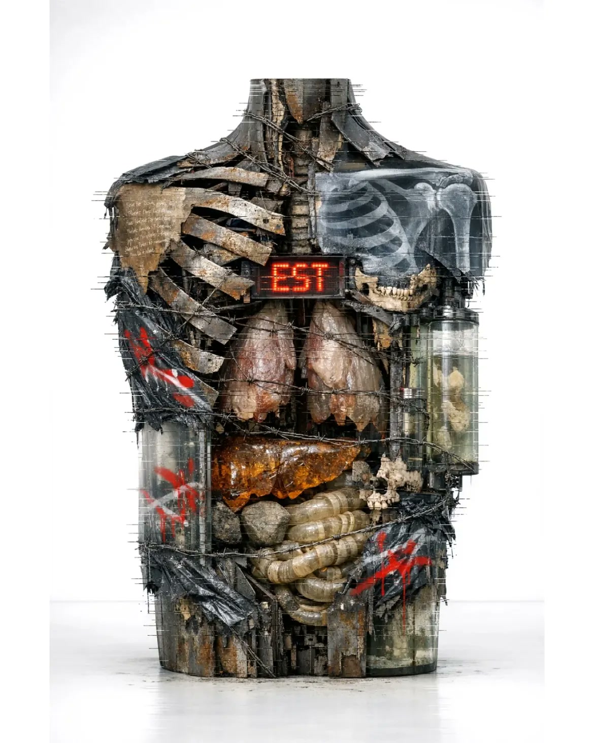 THƏ ØRD/N∆RY BØDY — AI glitch art by Dom Barra, Italian artist — torso